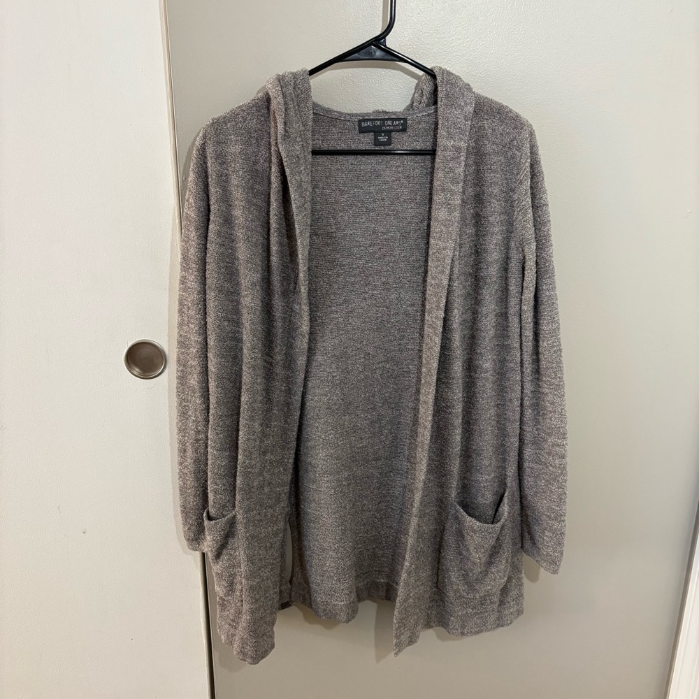 Barefoot Dreams Cozychic Lite Grey Cardigan Sweater
